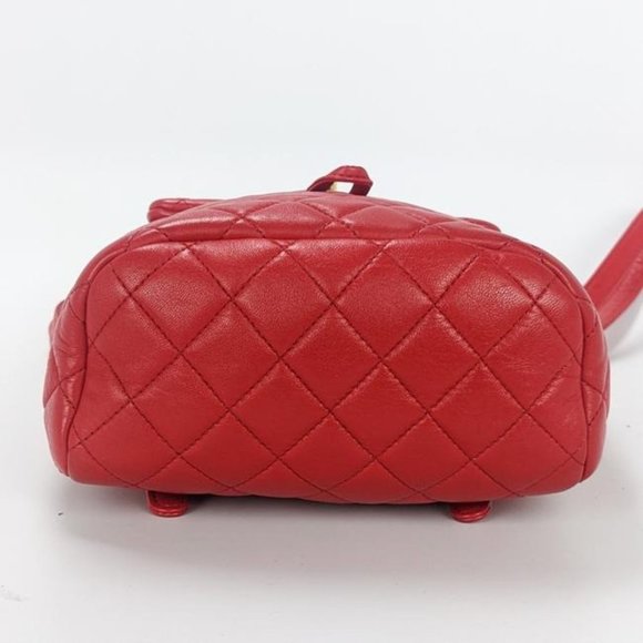 Chanel Mini Urban Spirit Red Lambskin Leather Backpack - Picture 3 of 10